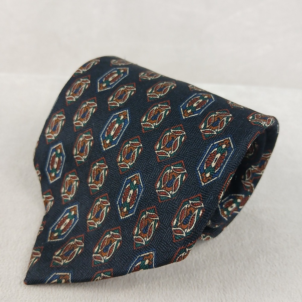 Pierre Balmain 4x58 Mens‎ Tie Silk Woven Geometric Black